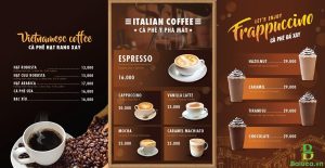 Setup menu quán cafe