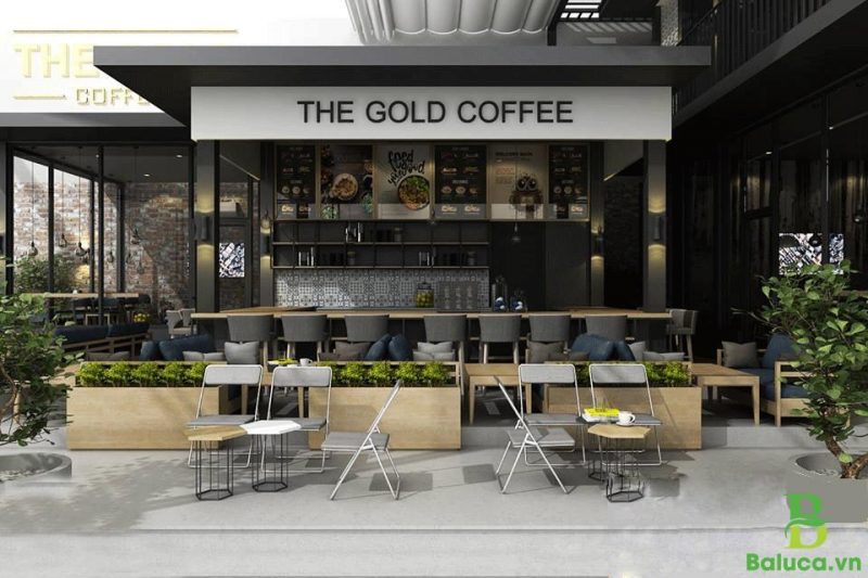 Thiết kế quán cafe khung thép