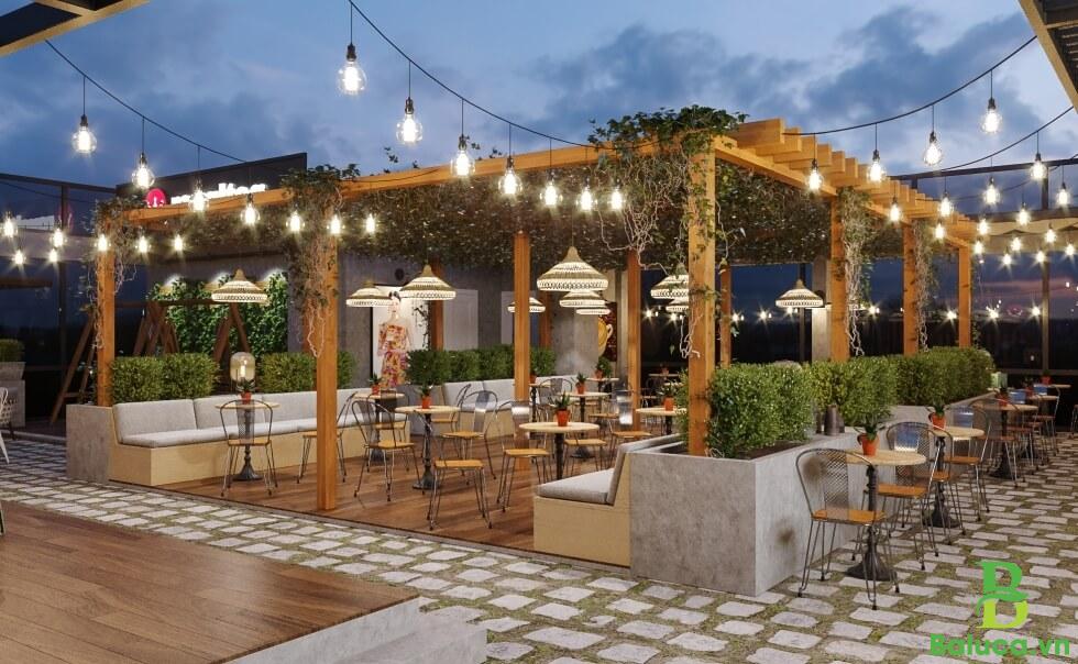 Thiết kế quán trà sữa không gian mở